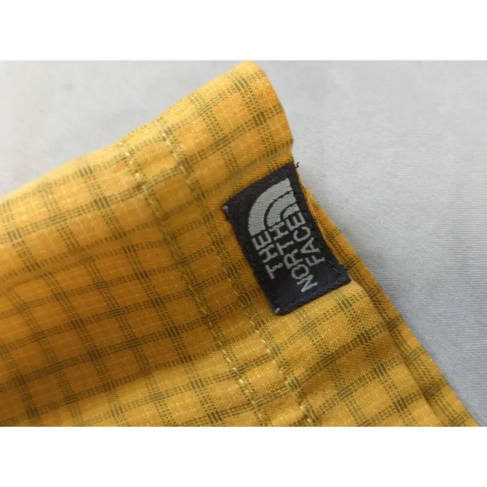 The North Face Mens XXL Yellow Short Sleeve Button Front Hiking Shirt Outdoor